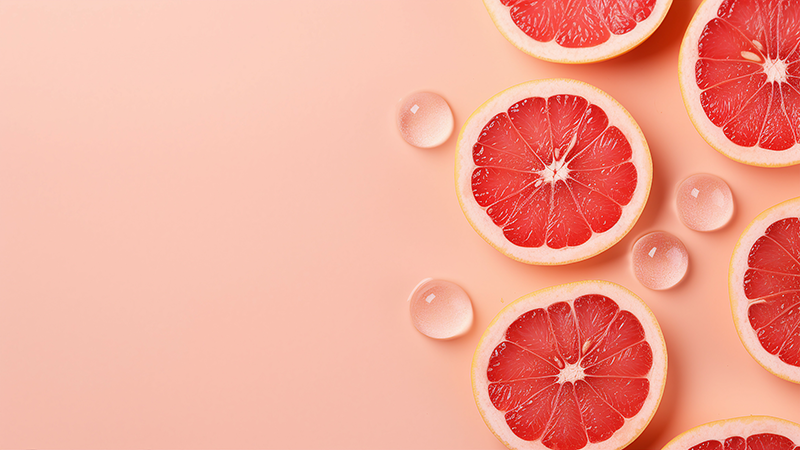 Eine lecker aussehende aufgeschnittene Grapefruit