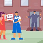 Grafik die dazu aufruft Altersdiskriminierung zu stoppen