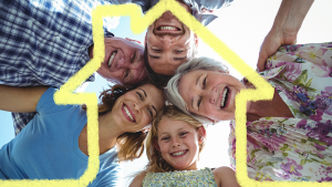Familie in einer Wohnform
